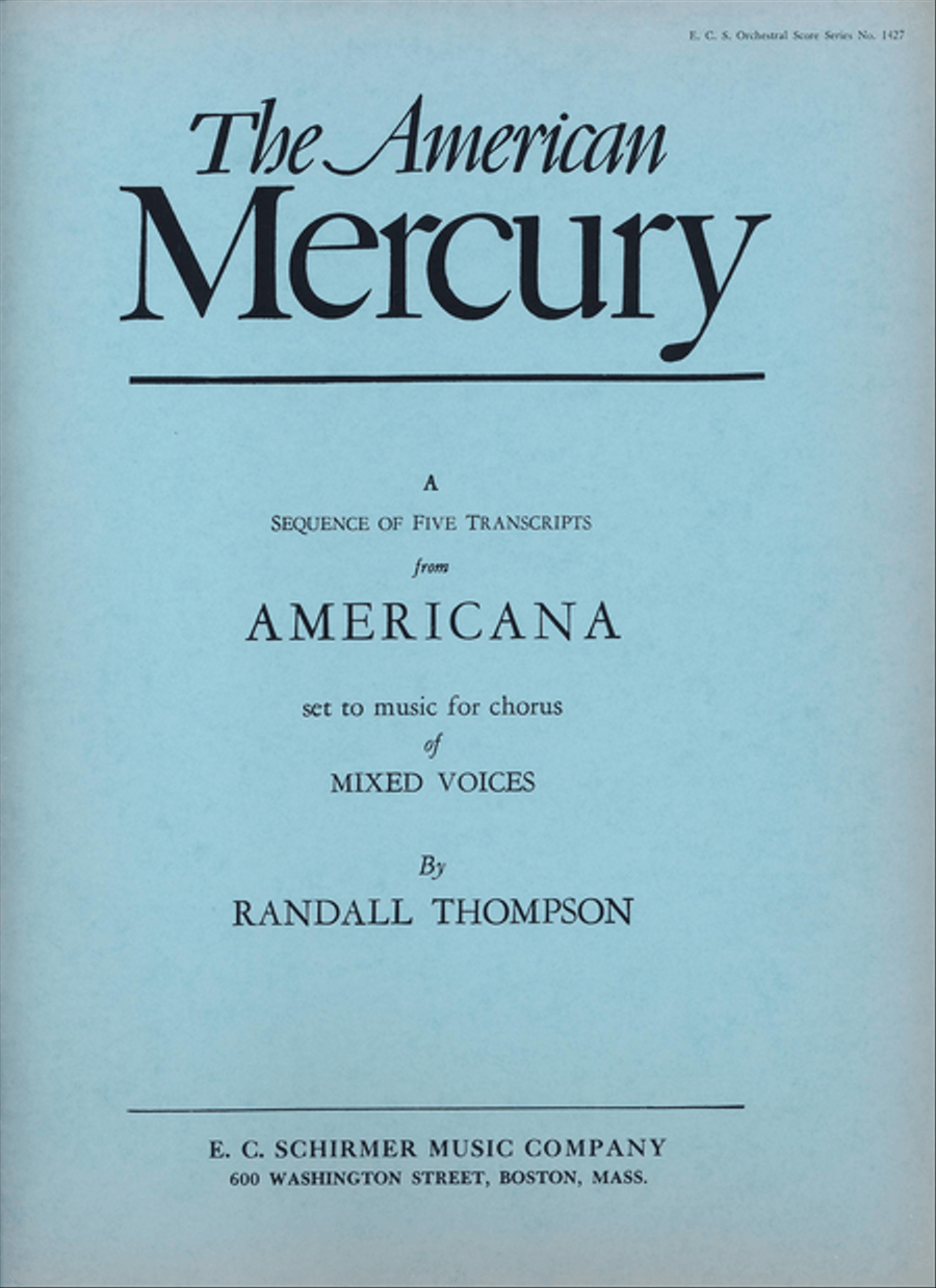 The American Mercury (Additional Full Score) Choir scores gallery preview page 1