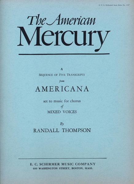 Americana (The American Mercury) (Additional Full Score)
