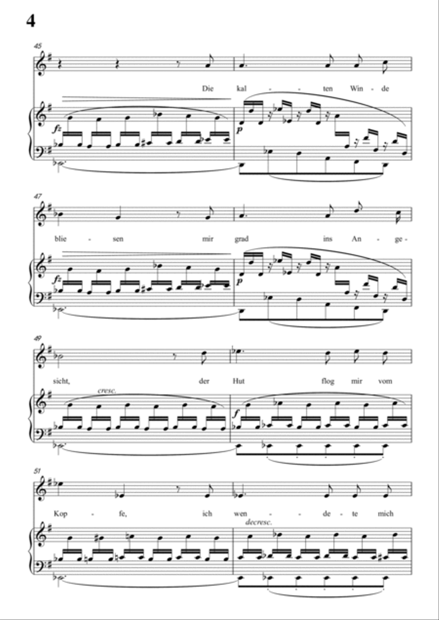 Schubert-Der Lindenbaum,Op.89,No.5 in G for Vocal and Piano Voice scores gallery preview page 5