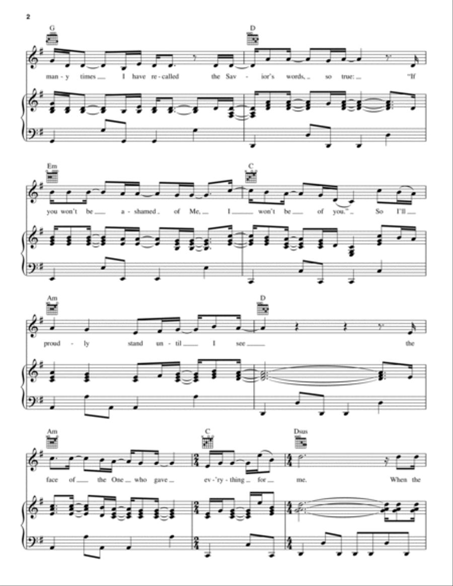 The Reason That I'm Standing Piano, Vocal, Guitar scores gallery preview page 2