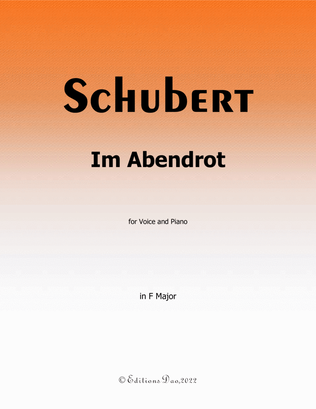 Im Abendrot, by Schubert, in F Major