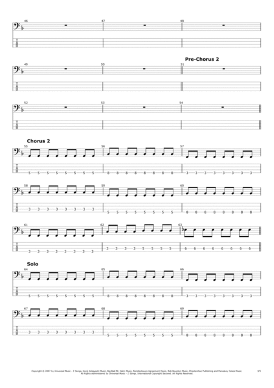 What I've Done Bass Guitar scores gallery preview page 3