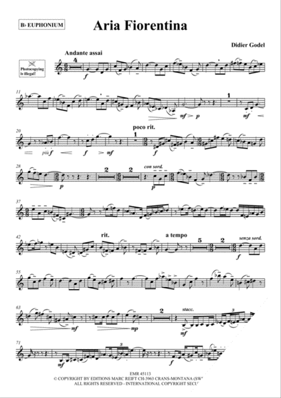 Aria Fiorentina Euphonium scores gallery preview page 3