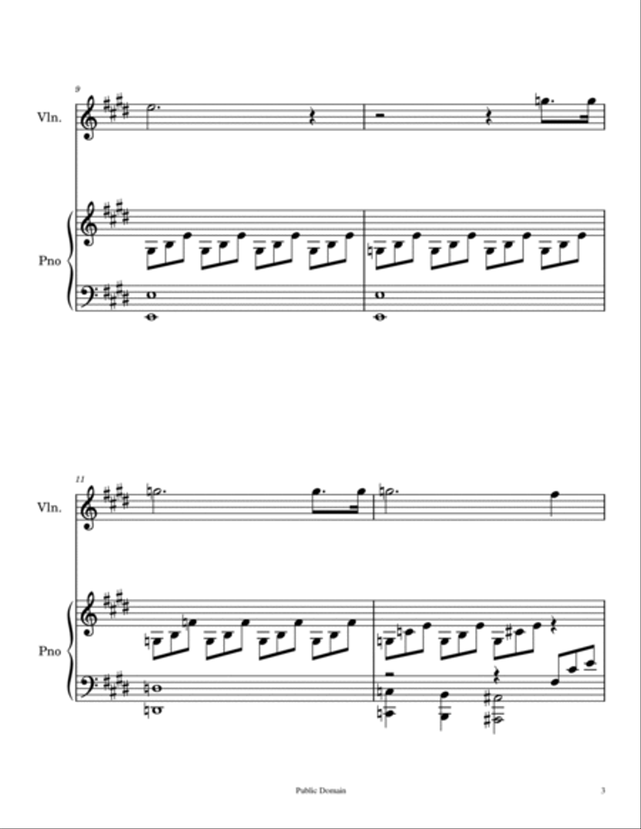 Moonlight Sonata - Violin and Piano - 1st movement Violin Solo scores gallery preview page 3