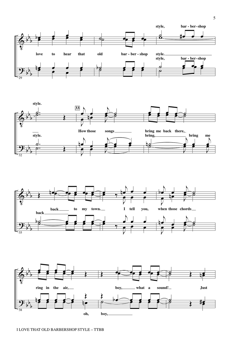 I Love That Old Barbershop Style (arr. Val Hicks) TTBB scores gallery preview page 3