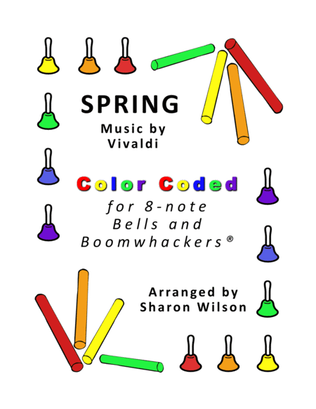 Book cover for Spring for 8-note Bells and Boomwhackers® (with Color Coded Notes)
