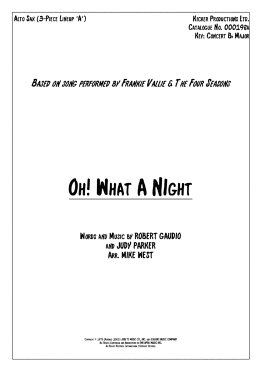December 1963 (oh, What A Night) Small Ensemble scores gallery preview page 4