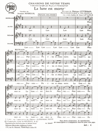 The Moon Is Dead (satb)