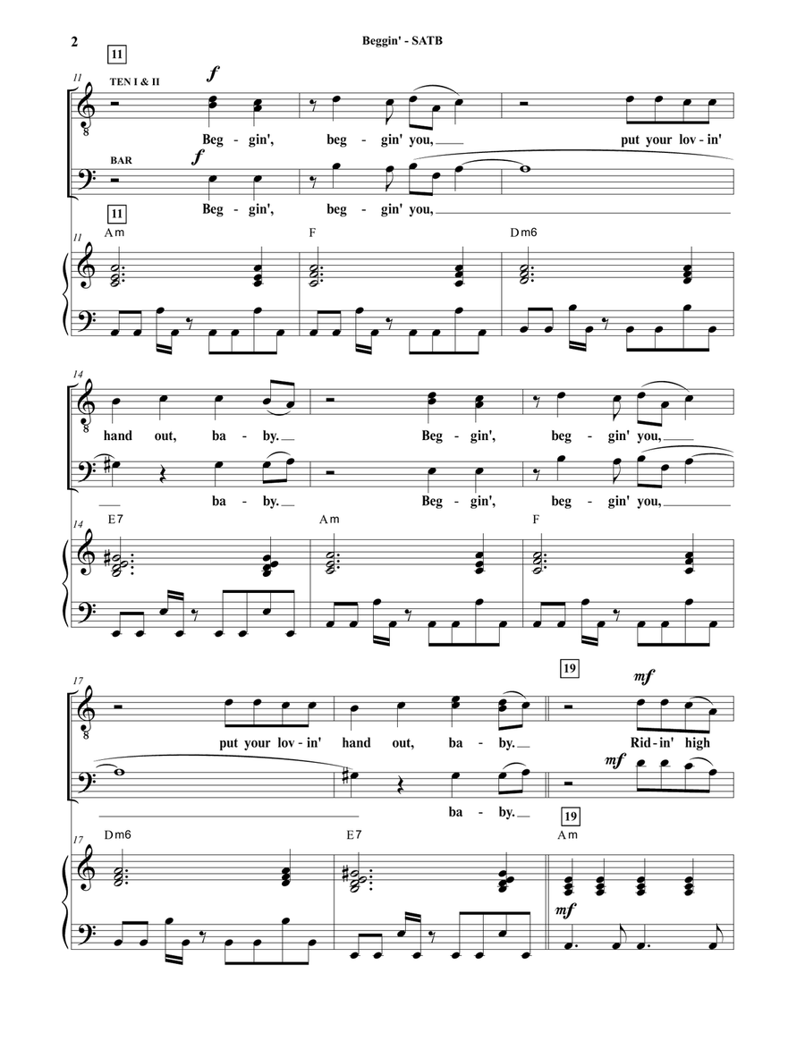 Beggin' 4-Part scores gallery preview page 2