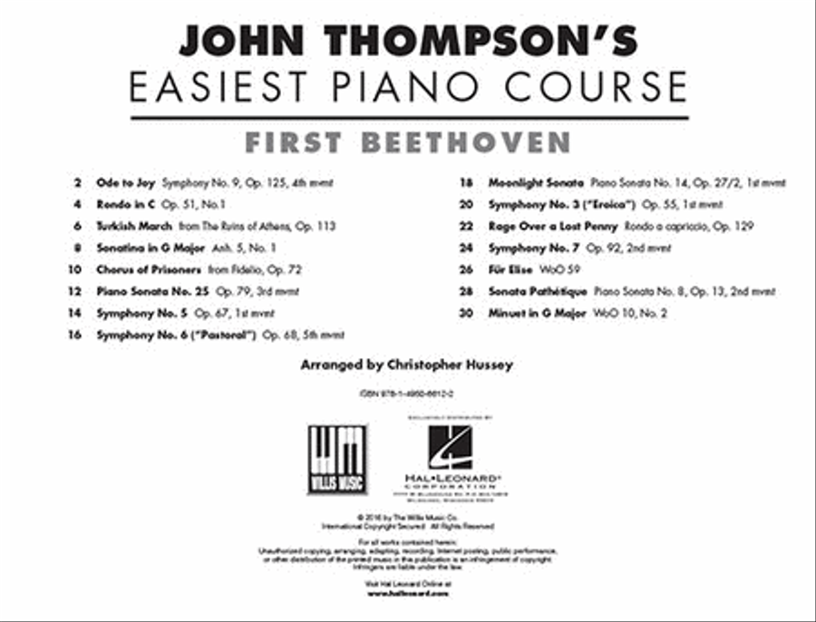 John Thompson's Easiest Piano Course: First Beethoven Piano Method scores gallery preview page 2
