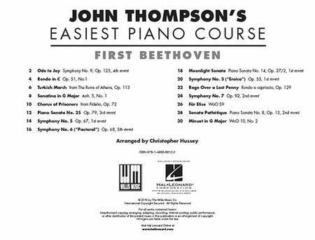 John Thompson's Easiest Piano Course: First Beethoven