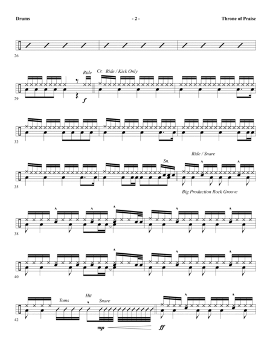 Throne of Praise - Drums Throne of Praise - Drums Choir scores gallery preview page 2
