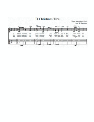 Book cover for O Christmas Tree - Carol arranged for fingerstyle guitar