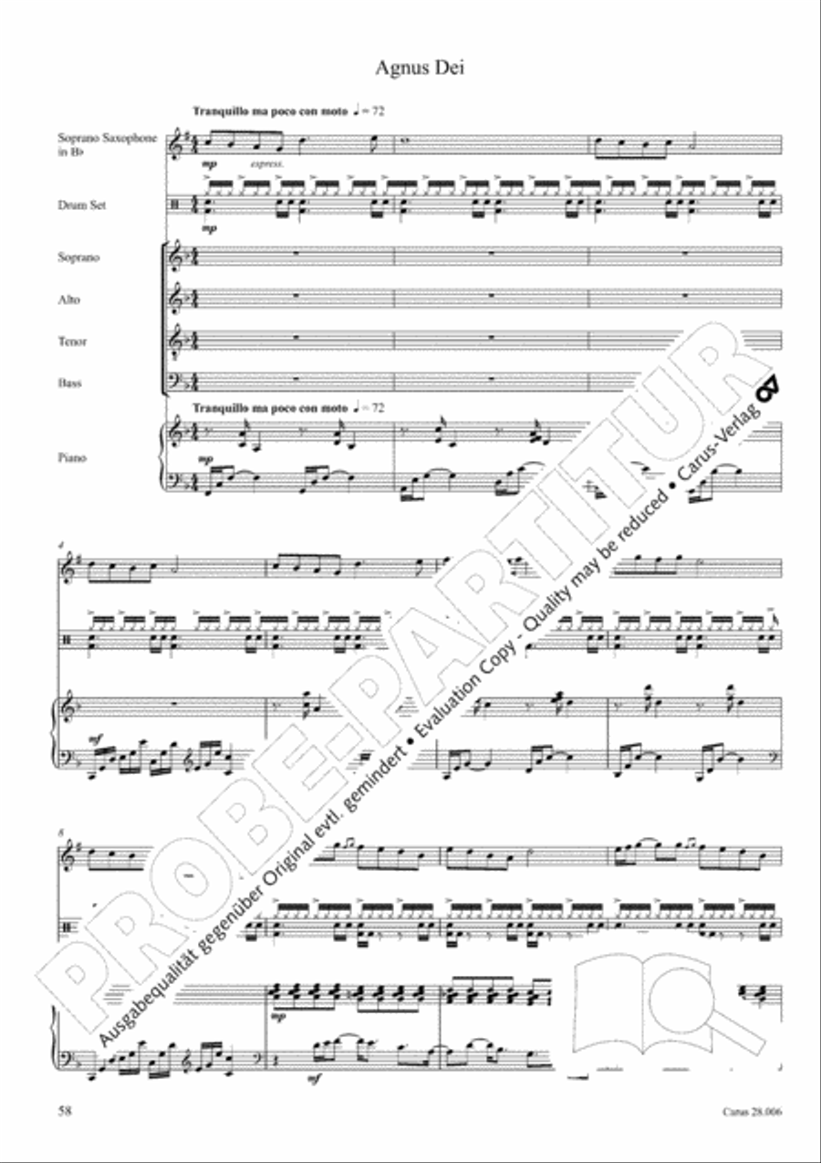 Pastoral Mass 4-Part scores gallery preview page 59