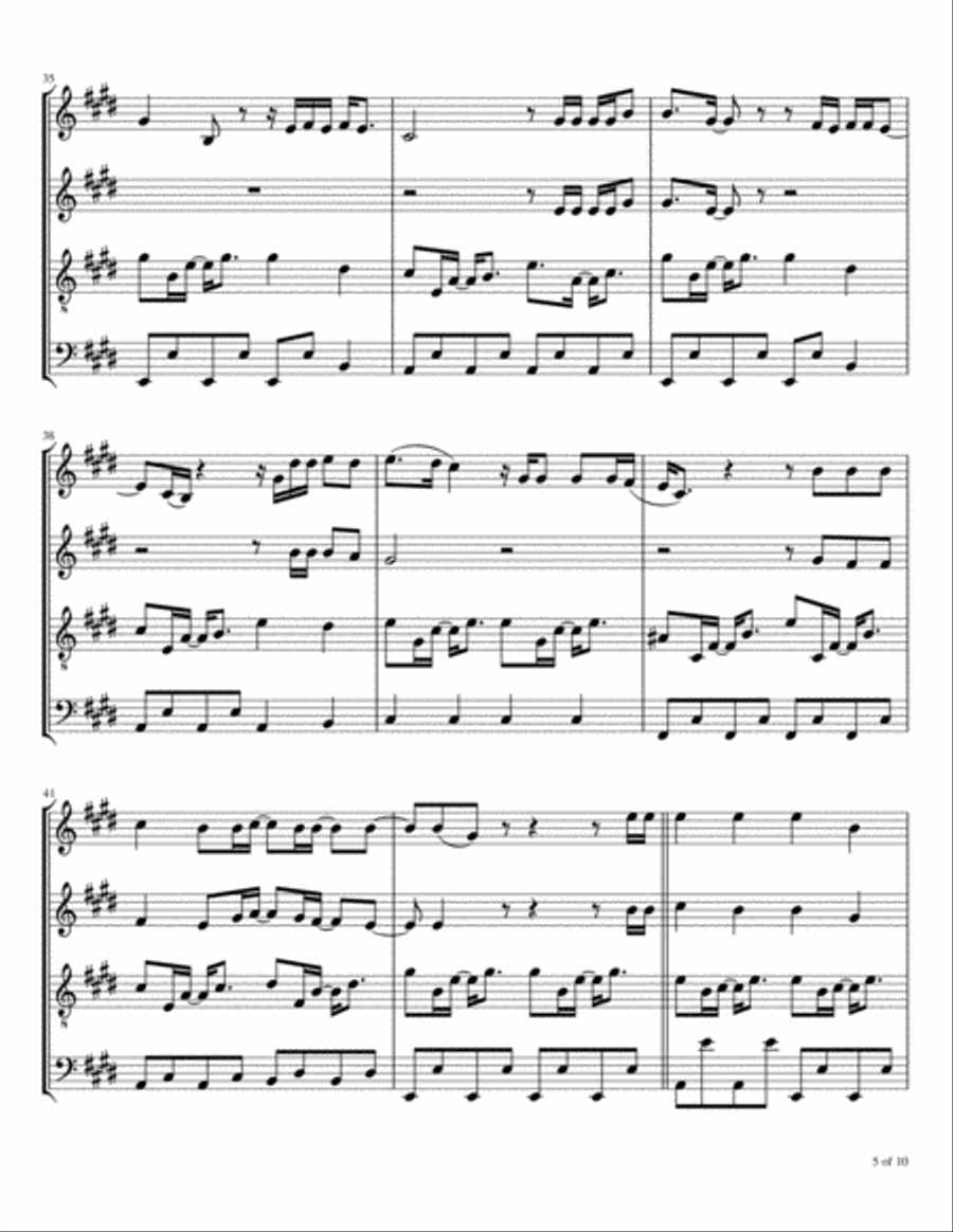 Leaving Heaven Woodwind Quartet scores gallery preview page 6