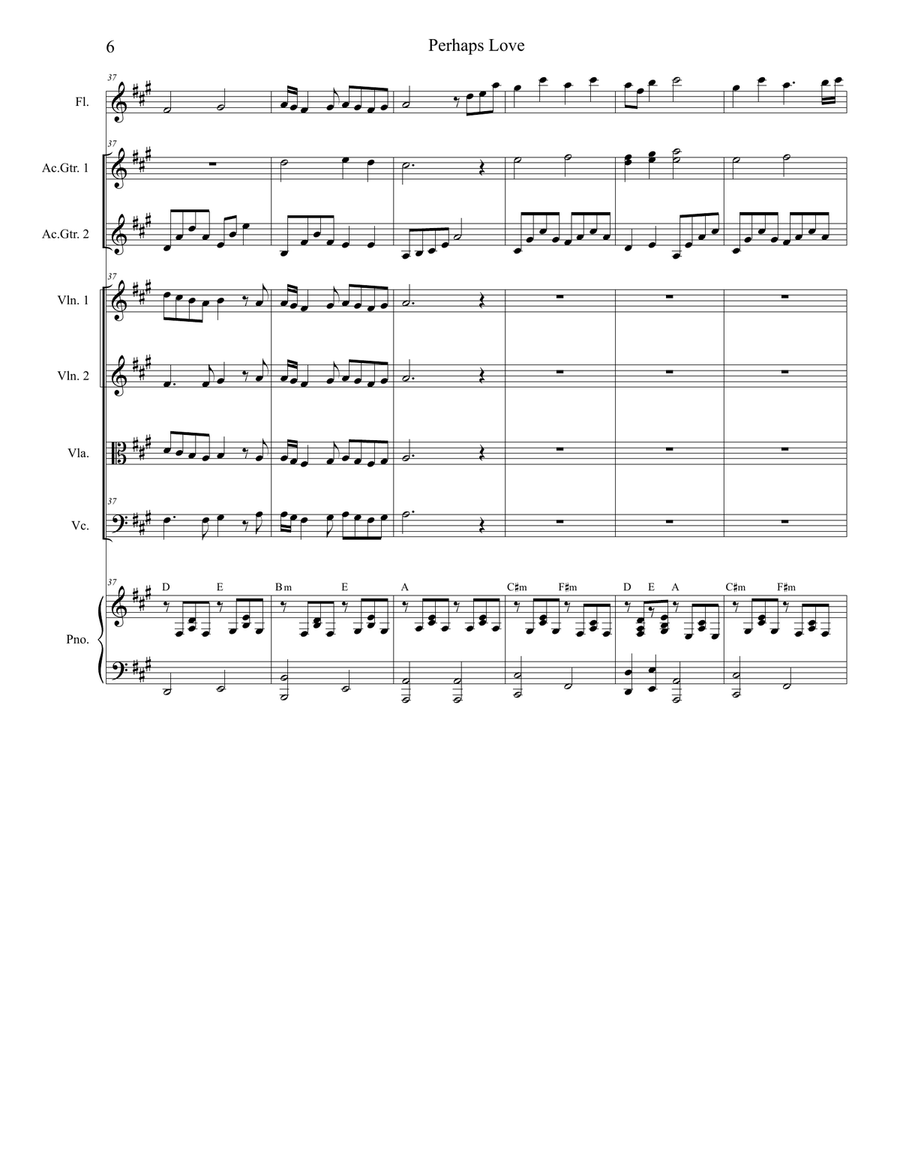 Perhaps Love Perhaps Love String Quartet scores gallery preview page 6