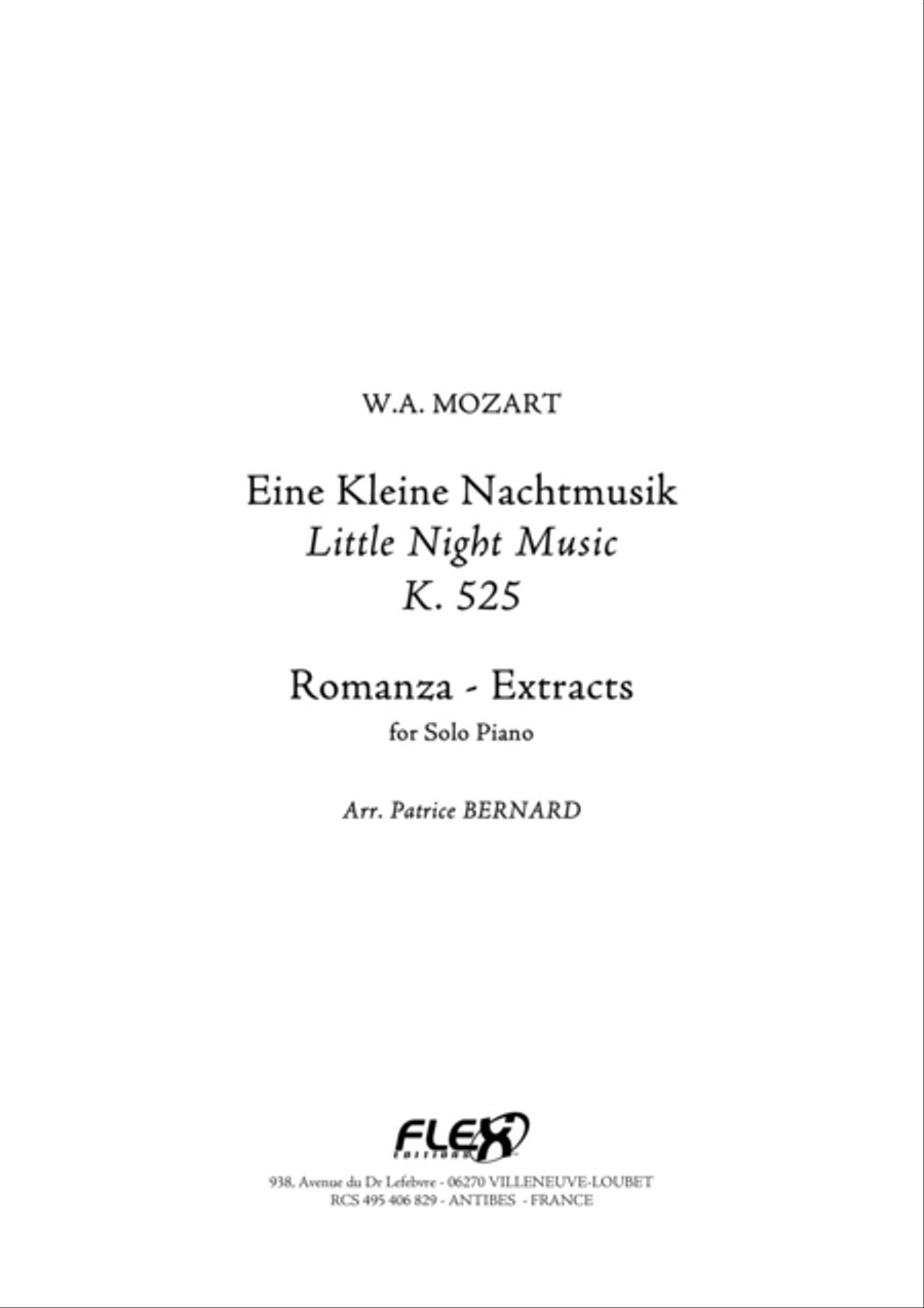 A Little Night Music- Romance - Extracts Piano Solo scores gallery preview page 1