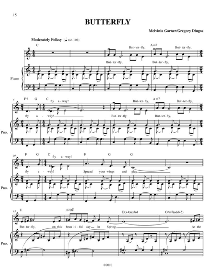 Butterfly Butterfly Choir scores gallery preview page 1