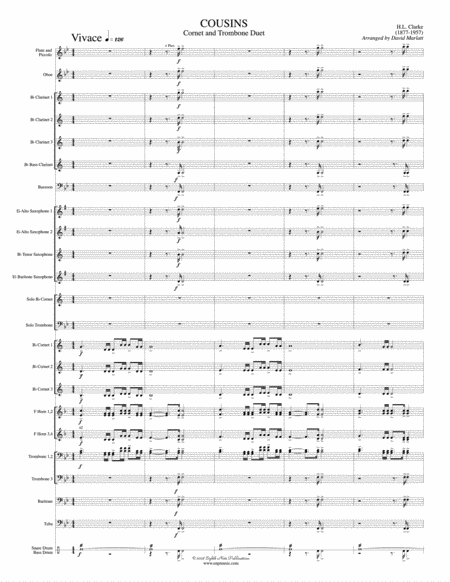 Cousins (Cornet and Trombone Duet and Concert Band): Score