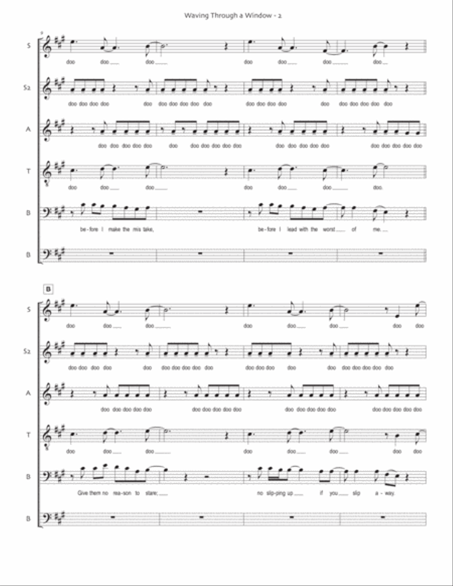 Waving Through A Window 4-Part scores gallery preview page 2