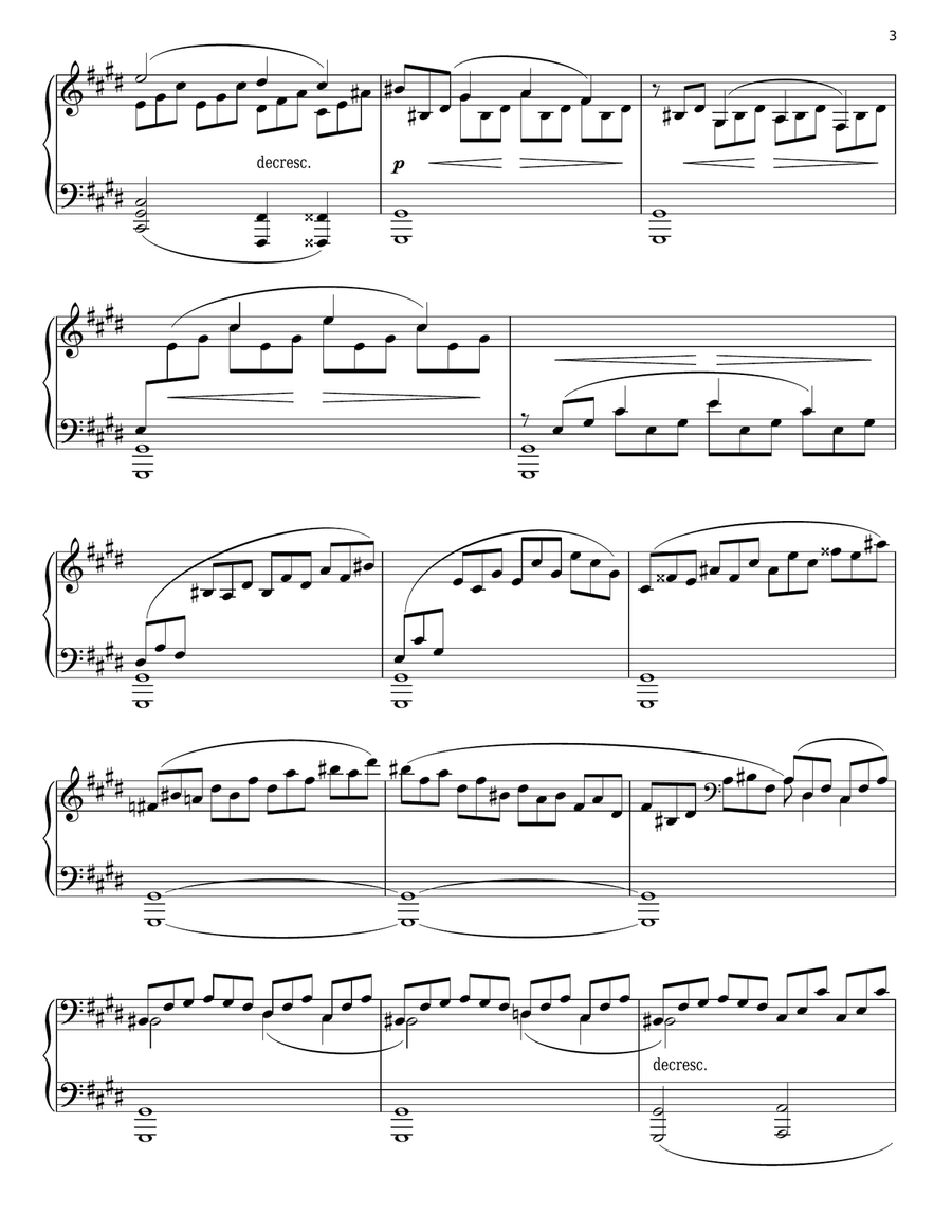 Piano Sonata In C Sharp Minor, Op. 27, No. 2, First Movement (Moonlight) Piano Solo scores gallery preview page 3