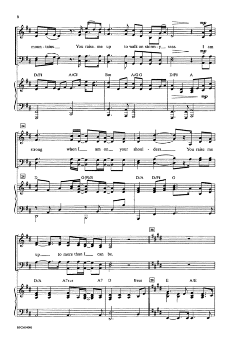 You Raise Me Up 4-Part scores gallery preview page 6