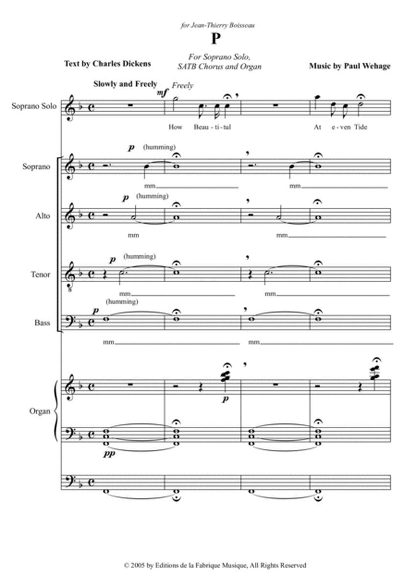 Lucy's Song for soprano solo, SATB chorus and organ