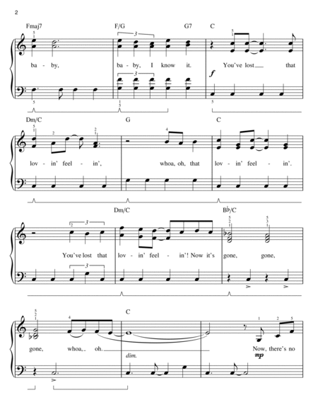You've Lost That Lovin' Feelin' (arr. Phillip Keveren) by The Righteous Brothers Easy Piano - Digital Sheet Music