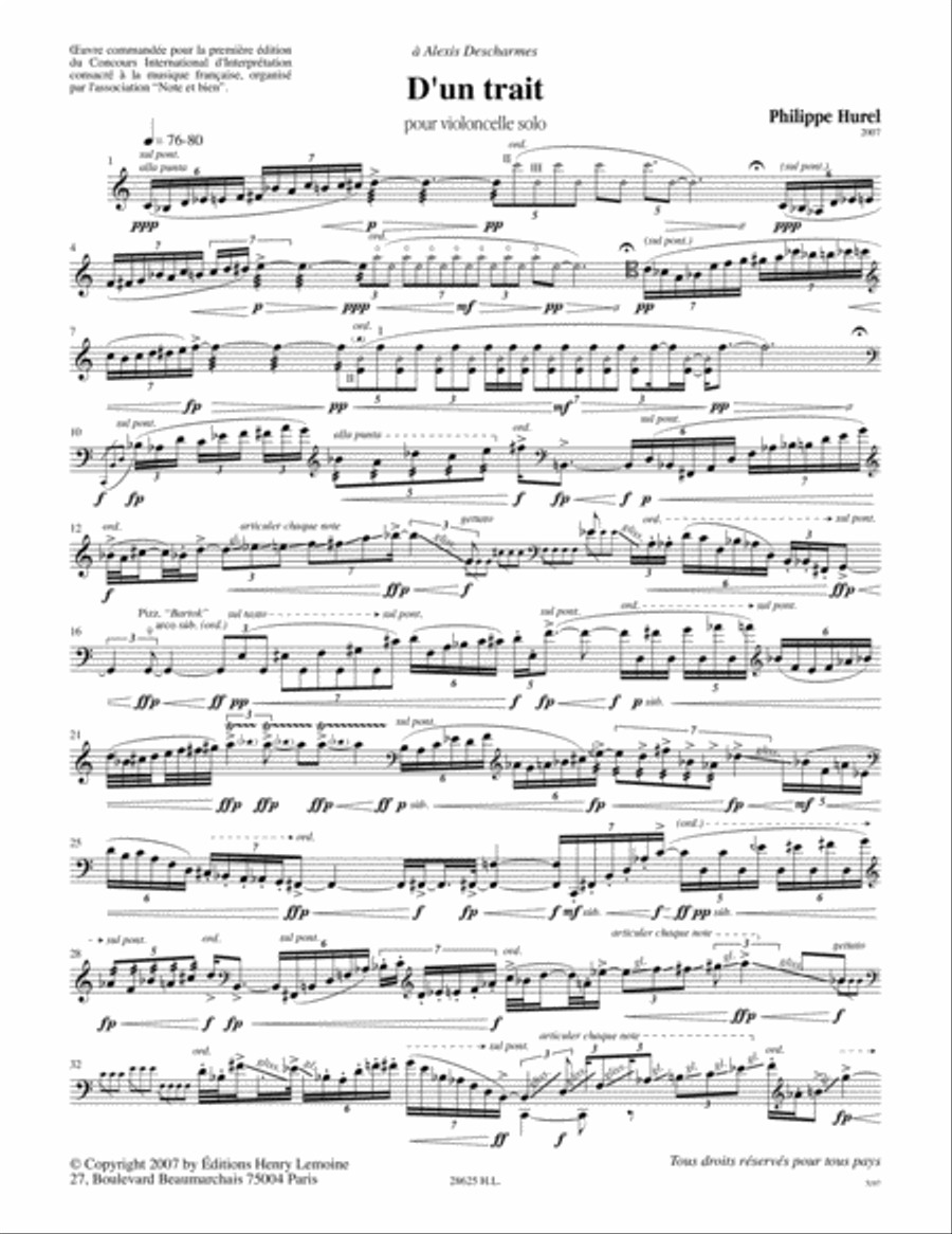 D'un Trait Cello Solo scores gallery preview page 2