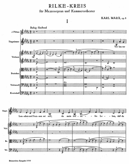 Rilke-Kreis fur Mezzo-Sopran und Kammerorchester op. 8