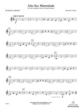 Alto Sax Marmalade: B-flat Bass Clarinet
