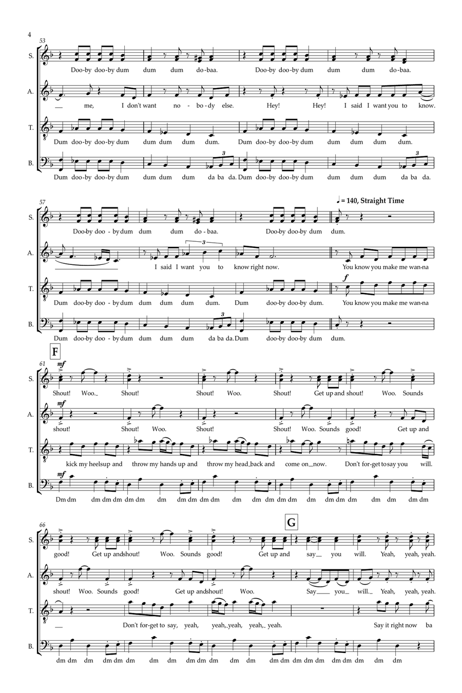 Shout (arr. Sam Burns) SSATB scores gallery preview page 4