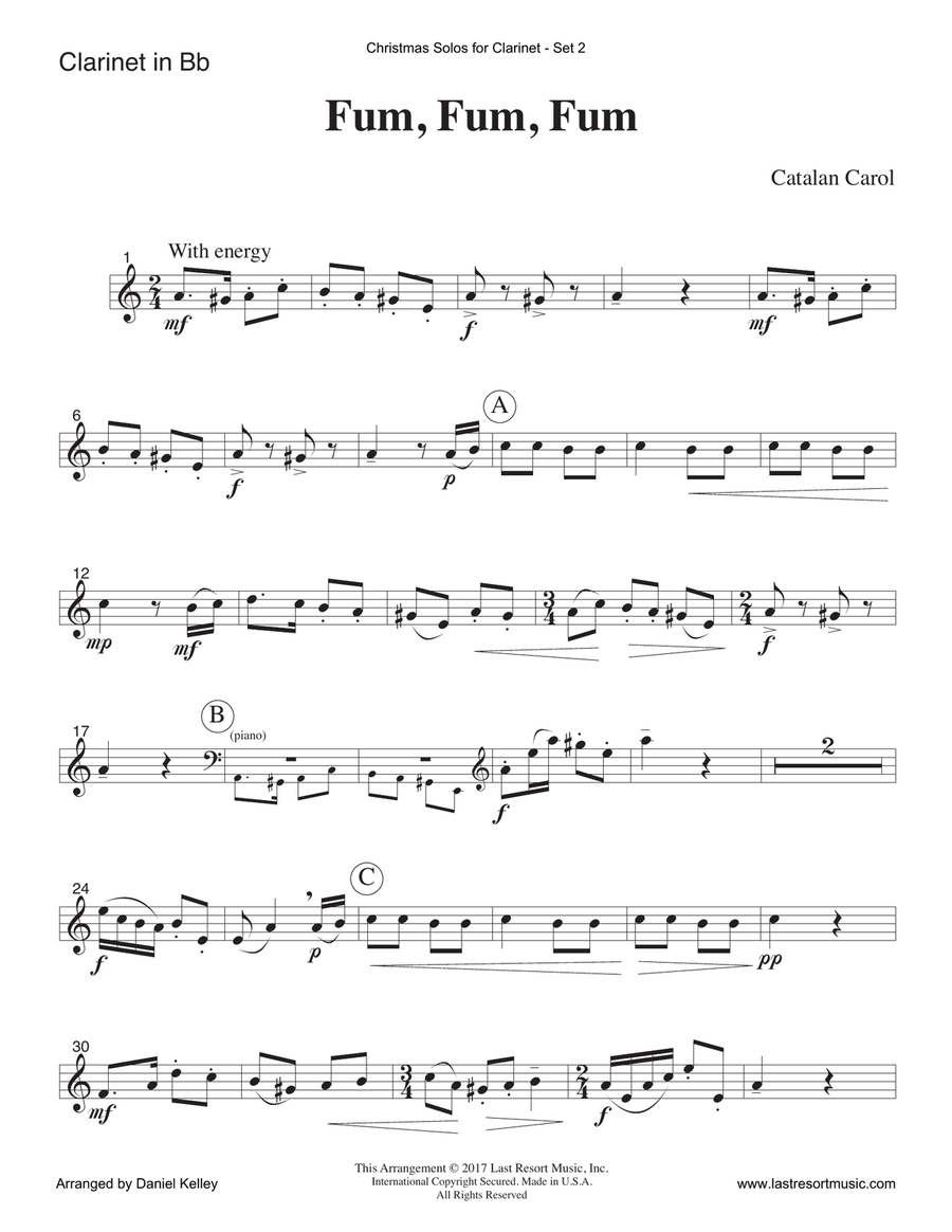 Christmas Solos for Clarinet & Piano Set 2 Clarinet Solo scores gallery preview page 5