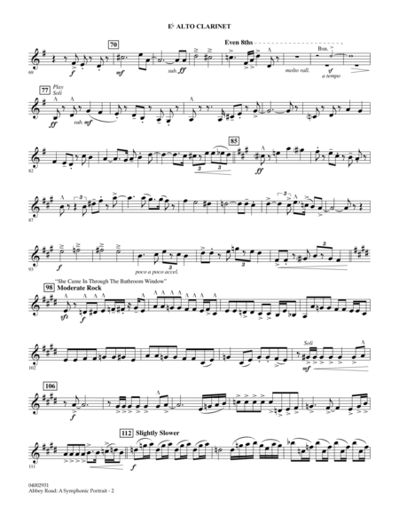 Abbey Road - A Symphonic Portrait - Eb Alto Clarinet