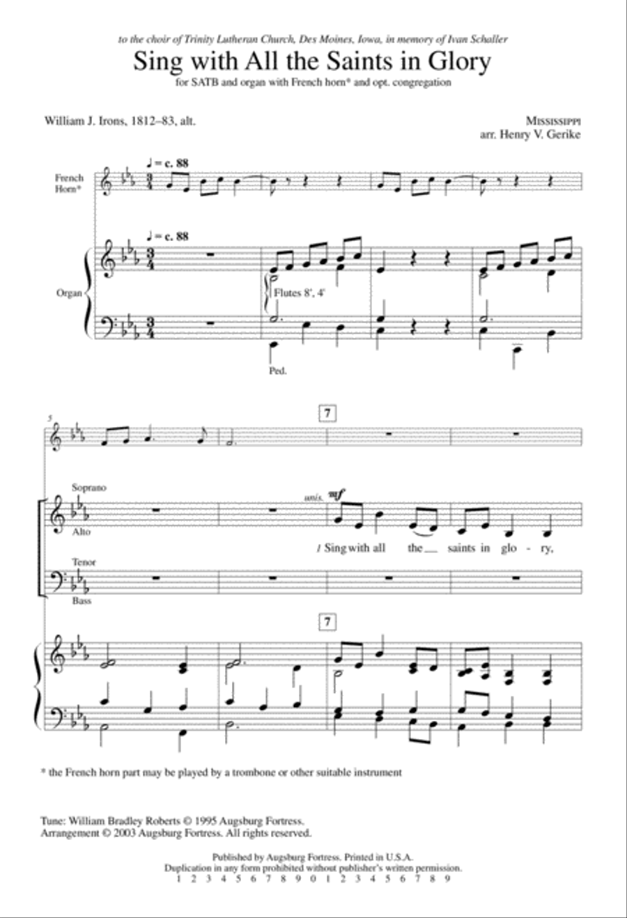 Sing with All the Saints in Glory 4-Part scores gallery preview page 2