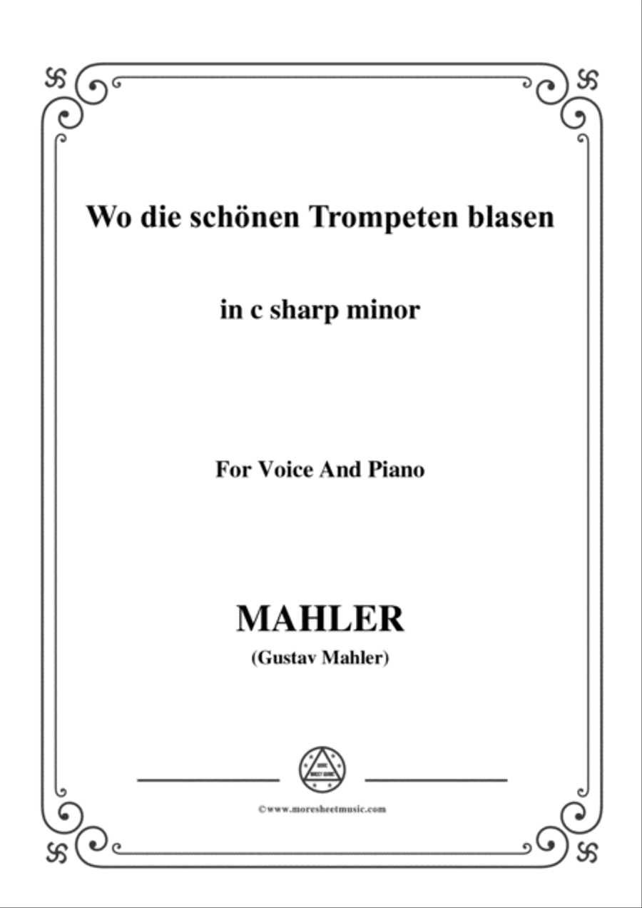 Mahler-Wo die schönen Trompeten blasen in c sharp minor,for Voice and Piano Voice Solo scores gallery preview page 1
