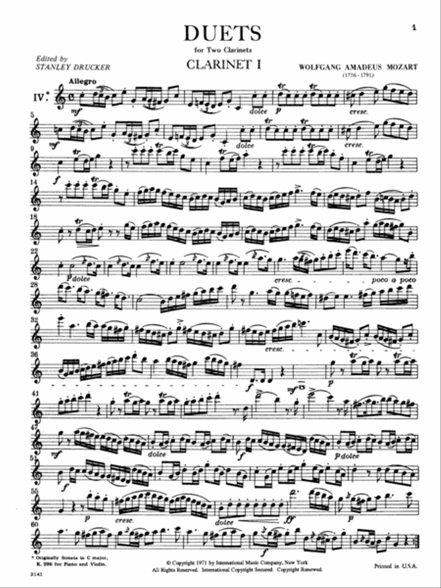 Six Duets: Volume II Clarinet Duet scores gallery preview page 2