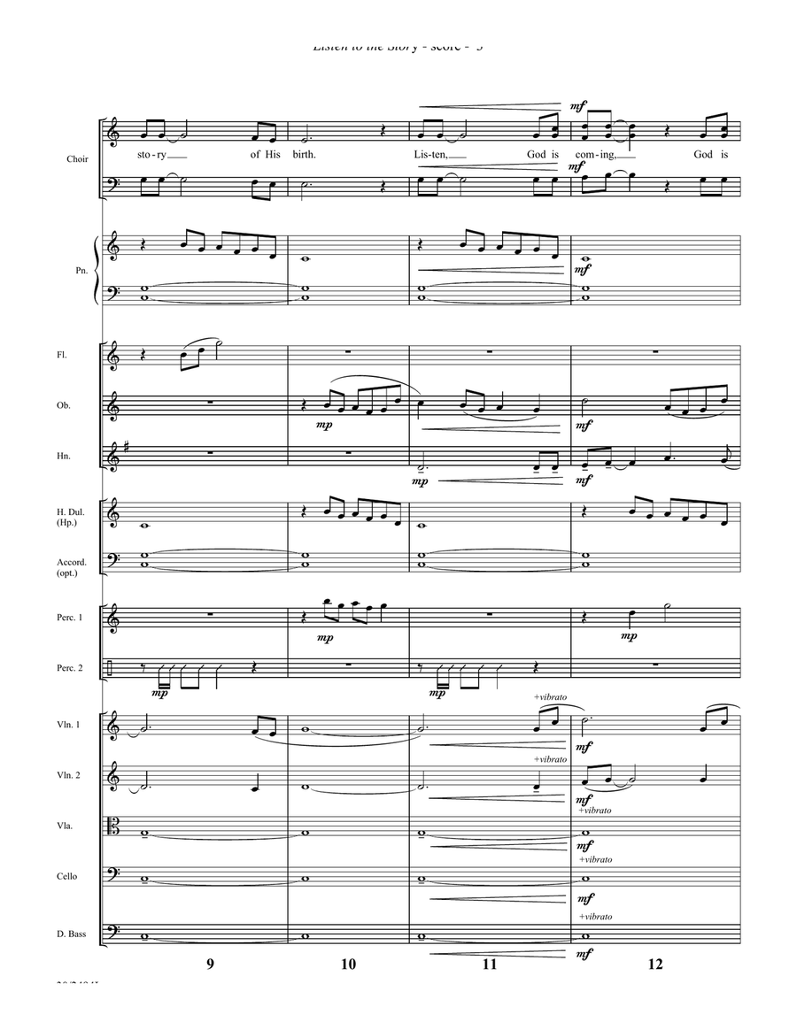 I Hear the Prophet Callin' - Downloadable Instrumental Ensemble Score and Parts Choir scores gallery preview page 5