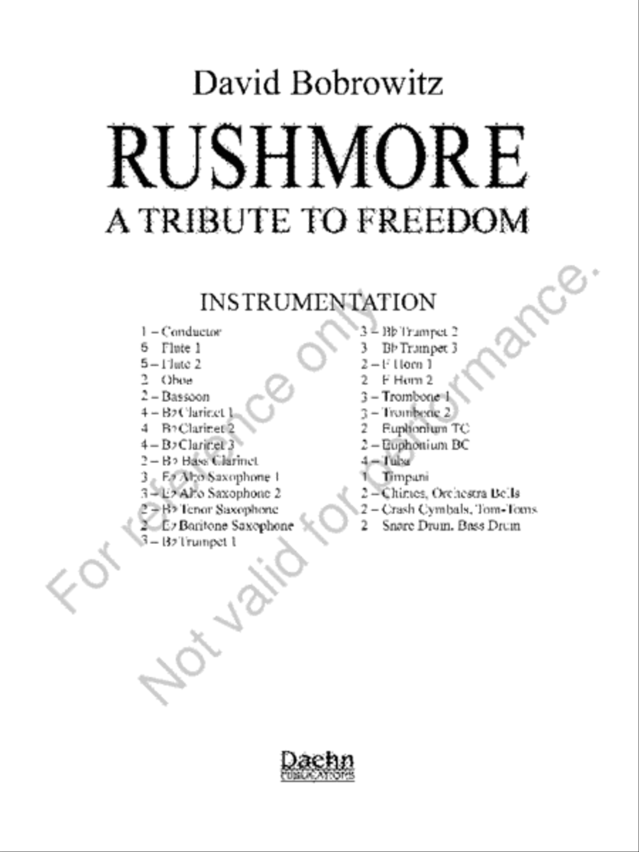 Rushmore Rushmore Concert Band scores gallery preview page 2