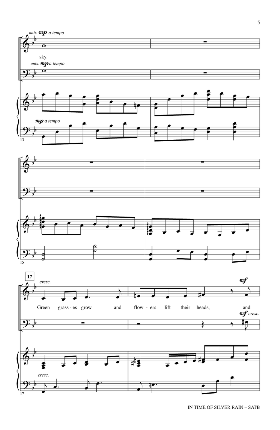 In Time Of Silver Rain 4-Part scores gallery preview page 3