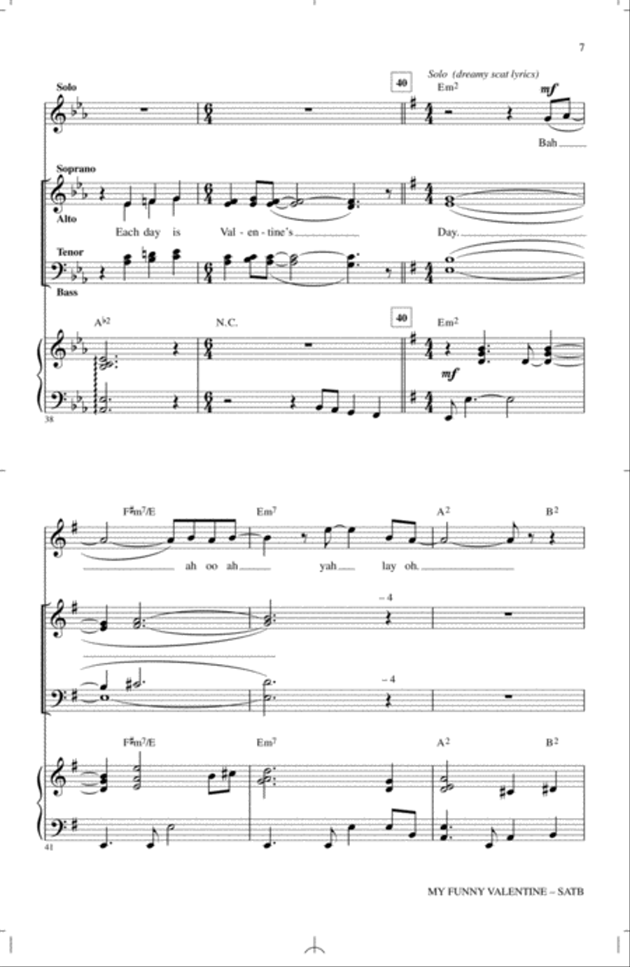 My Funny Valentine 4-Part scores gallery preview page 5