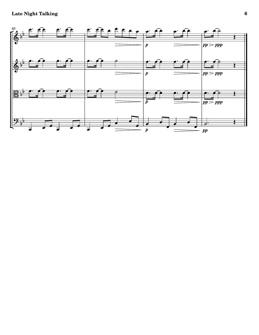 Late Night Talking String Quartet scores gallery preview page 6