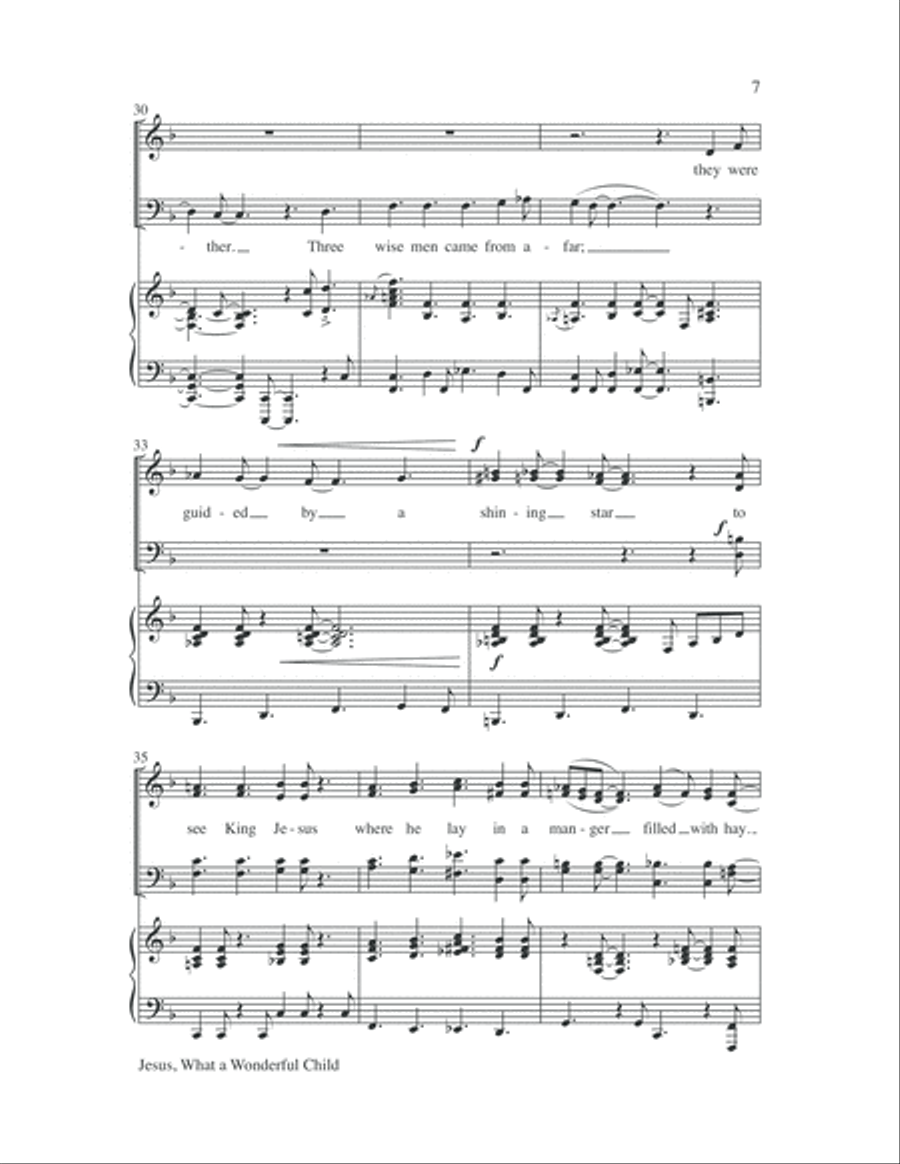 Jesus, What a Wonderful Child with Amen 4-Part scores gallery preview page 7