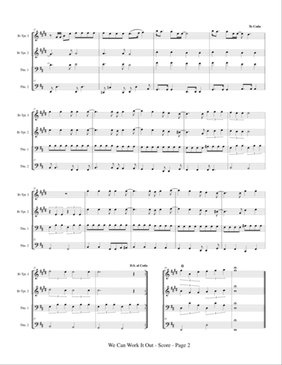 We Can Work It Out Brass Ensemble scores gallery preview page 4