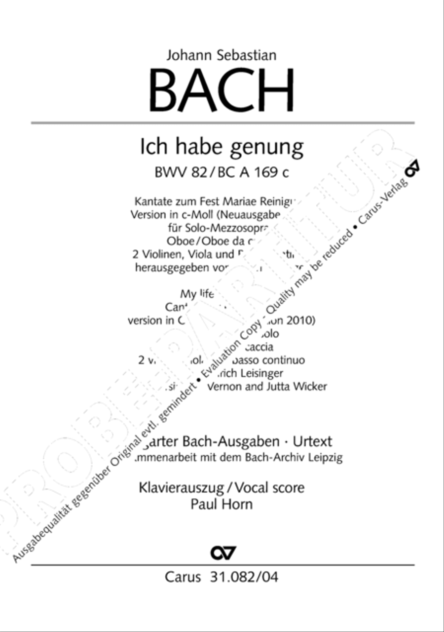 I have enough (Ich habe genung) Mezzo-Soprano Voice scores gallery preview page 2