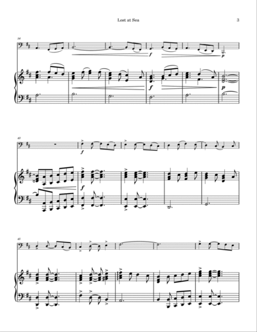 Lost at Sea (A Sailor's Lament) Piano scores gallery preview page 5