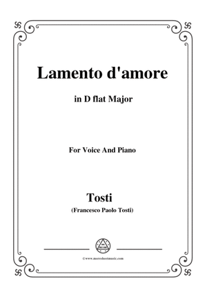 Tosti-Lamento d'amore in D flat Major,for voice and piano