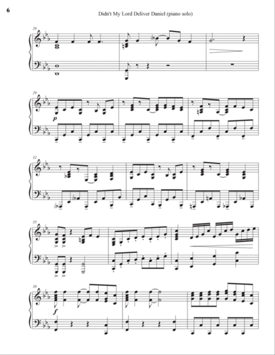 Didn't My Lord Deliver Daniel (piano solo) Piano Solo scores gallery preview page 6