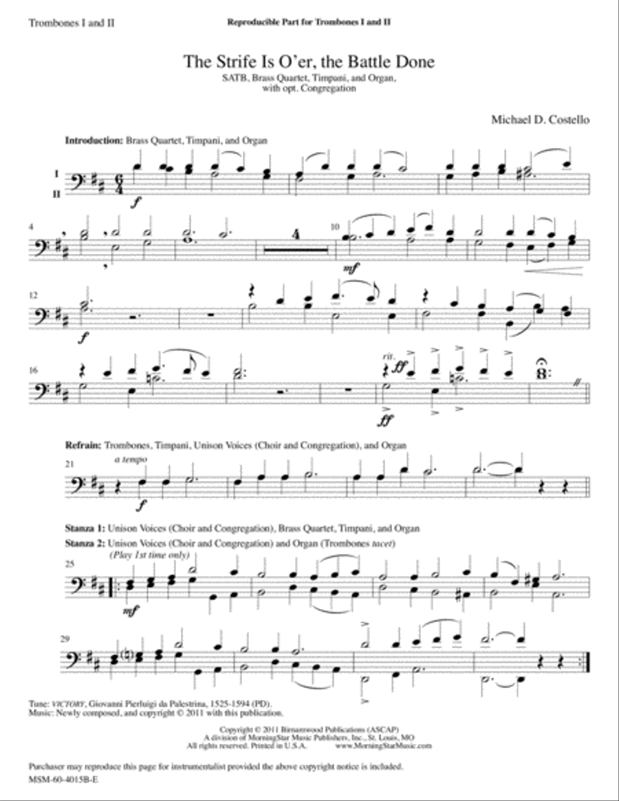 The Strife Is O'er, the Battle Done Choir scores gallery preview page 5