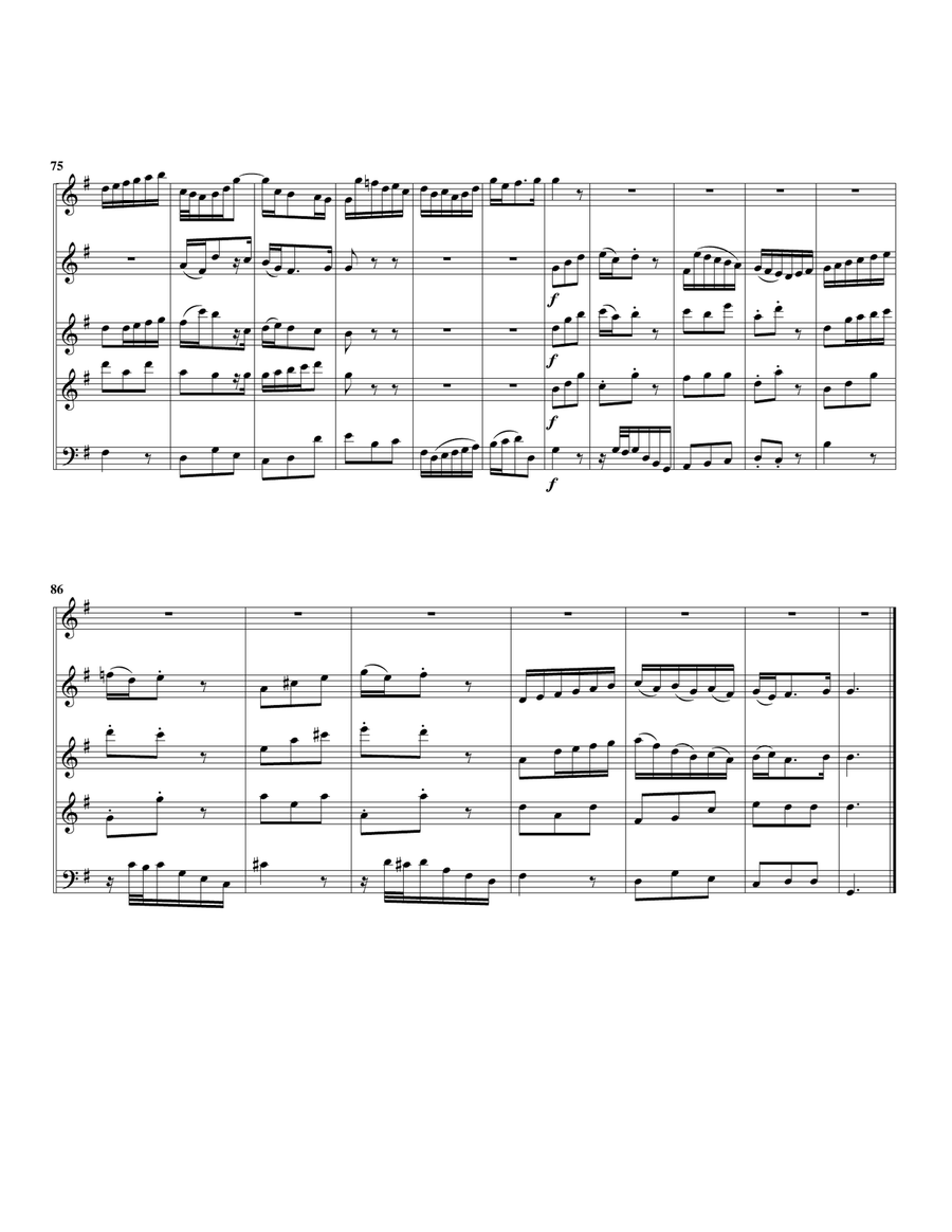 Et exultavit Spiritus meus from Magnificat, BWV 243 (arrangement for 5 recorders) Recorder scores gallery preview page 5